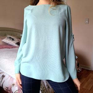 Wilfred Mint Teal Blue Green Breezy Korean Style Blouse